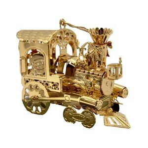 Danbury Mint Santa Locomotive gold-plated 3D Filigree ornament